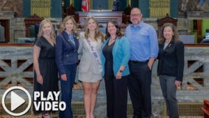 Sen. Bartolotta poses with Pageant Committee Member Stephanie Mitchell, Camryn Hawfield, Betsey Hawfield, Tim Hawfield, and Pageant Director Jeanine Henry