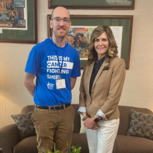 Sen. Bartolotta poses with Jon Naser in her Harrisburg office.