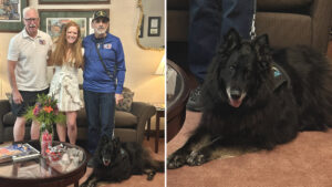 Sen. Bartolotta’s Chief of Staff, Katrina, poses with Craig Hodgkins and his service dog, Roxy, pictured right. Thomas Anderson of Life Changing Service Dogs for Veterans is pictured left.