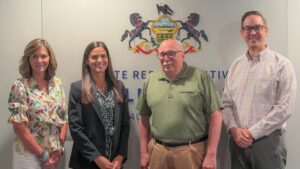 Sen. Bartolotta poses with Rep. Natalie Mihalek, Peters Township Manager Paul Lauer, and Assistant Township Manager Kyle Thauvette
