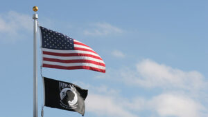 POW-MIA Flag: American and POW/MIA flags on flagpole