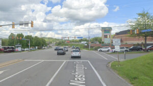 A screenshot from Google maps showing the intersection of Washington Road and Crosswinds Drive.