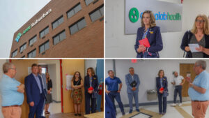 A montage of pictures of Sen. Bartolotta touring the AHN Suburban facility with a group of people.