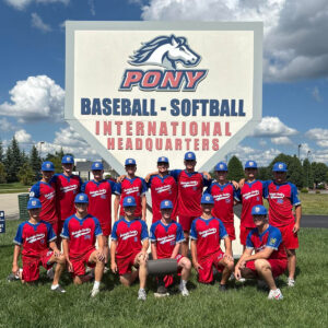 A team photo of the Washington County Pony League World Series Team.