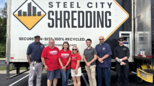 Sen. Bartolotta poses with her staff, Ringgold staff, and the shredding truck operator during her latest shredding event.