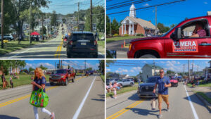 A montage of four pictures from the King Coal Parade in Carmichaels.