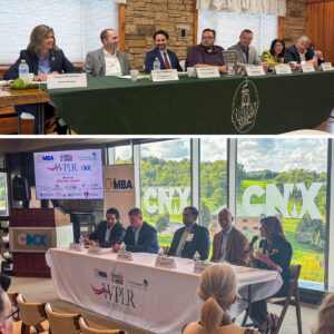 Two pictures of Sen. Bartolotta participating in legislative panels.