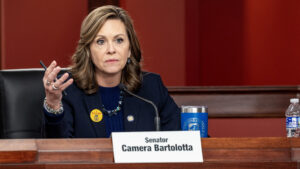 Sen. Bartolotta speaks during a committee hearing in Harrisburg.